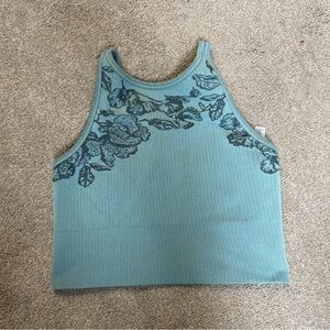 Athleta Aurora Seamless High Neck Crop Sports Bra Tank Top Size XS